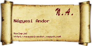 Négyesi Andor névjegykártya